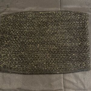 Express Black tube top with Gold Accents